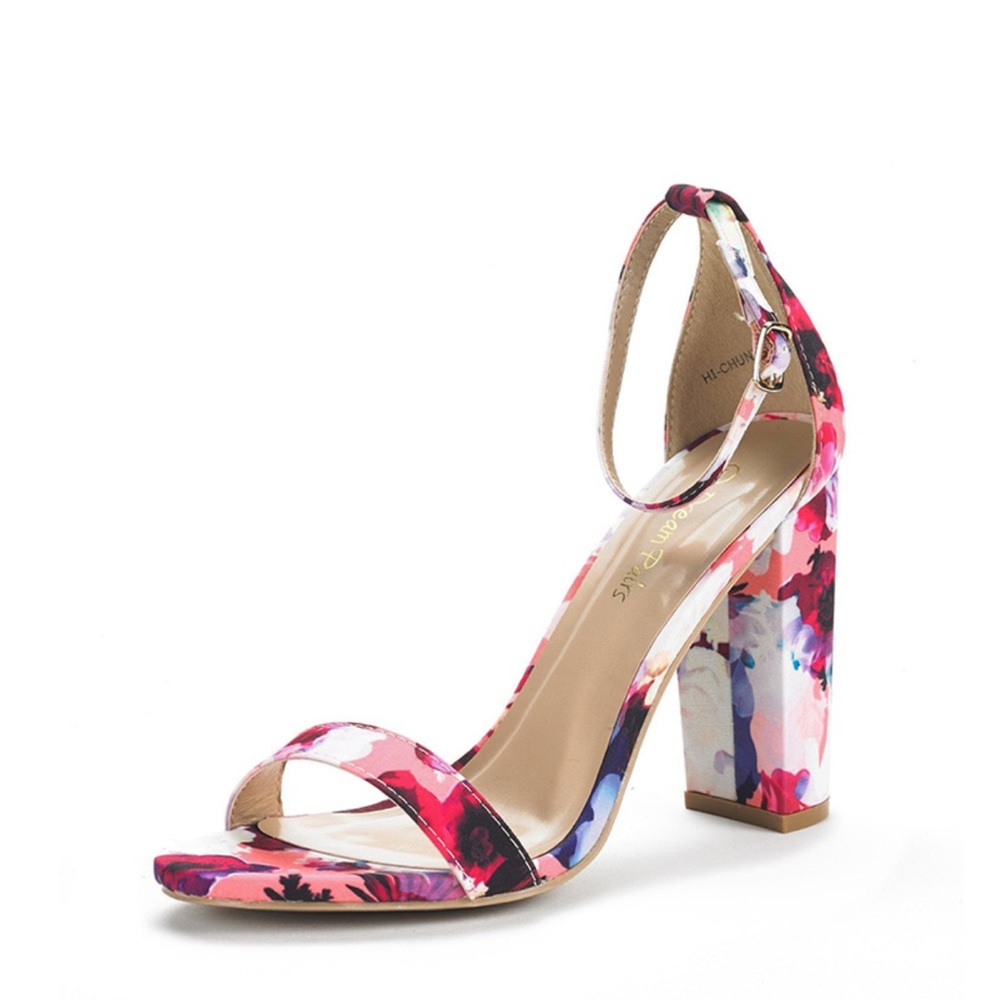 Dream Pairs Pink Floral Heels
